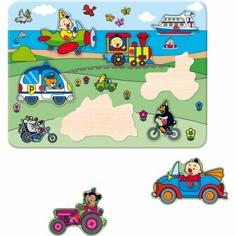 Bumba Houten Inlegpuzzel Voertuigen 7 Stukjes