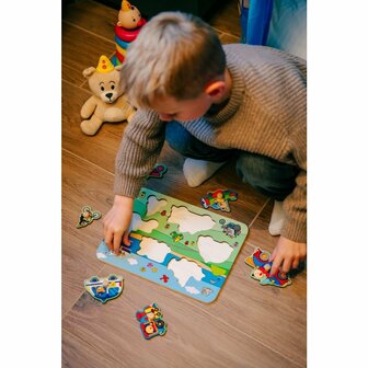 Bumba Houten Inlegpuzzel Voertuigen 7 Stukjes