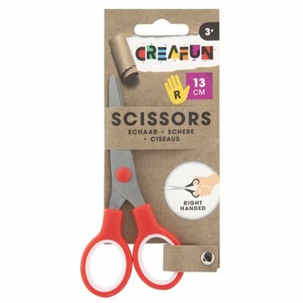 Creafun Schaar Rechtshandig 13 cm Geel/Rood Assorti