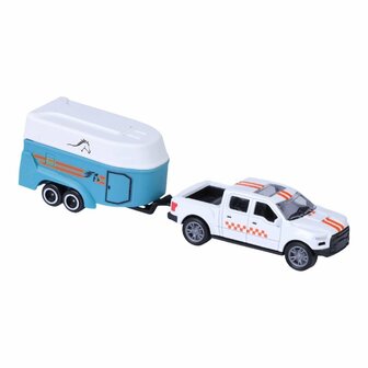 City Car Collection Die-Cast Pick-Up met Paardentrailer 1:50 Assorti