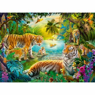 Ravensburger Puzzel Tiger Family In The Oasis 500 Stukjes
