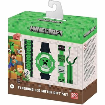 Accutime Minecraft Horloge Cadeau Set Groen/Zwart