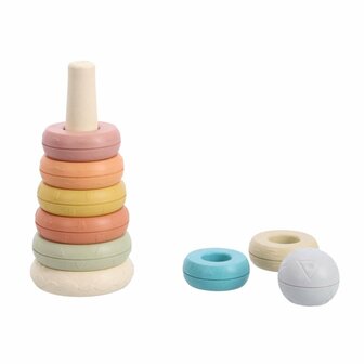 Jipy Bioplastic Giftset Stapeltoren Bad Stapelbekertjes + Speel Ratelbal