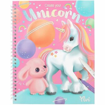 Kleurboek Eenhoorn met 7 Viltstiften