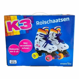 K3 Rolschaatsen Maat 30-33 Wit/Regenboog