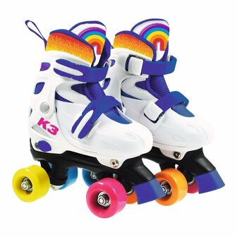 K3 Rolschaatsen Maat 30-33 Wit/Regenboog