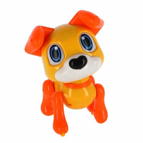 Robot Puppy Rick 20 cm + Licht en Geluid Geel/Oranje