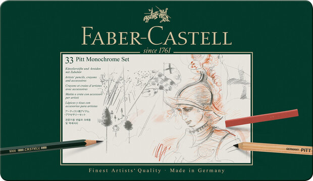Faber Castell FC-112977 Pitt Monochrome Set Faber-Castell 33-delig Groot