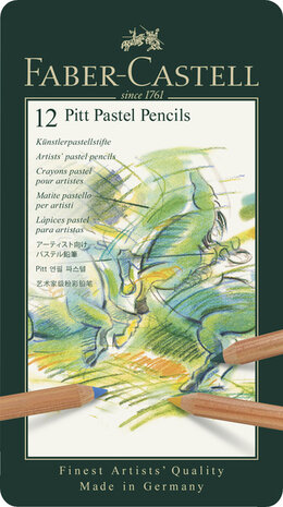 Faber Castell FC-112112 Pastelpotlood Faber-Castell Pitt Metalen Etui A 12 Stuks