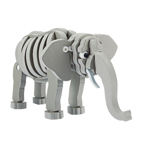 Toi-toys 3D Puzzel Olifant Junior 31,5 Cm Foam Grijs 75-delig