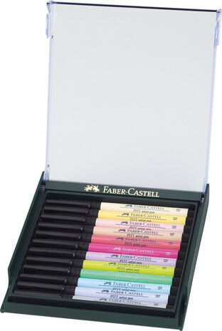 Faber Castell FC-267420 Tekenstift Faber-Castell Pitt Artist Pen Brush Set 12 Stuks Pastel