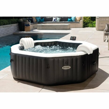 Intex 28462NL PureSpa Jet & Bubble DeLuxe Jacuzzi 6-Persoons Set met Zoutwatersysteem 218/168x71cm