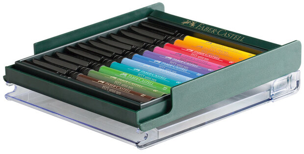 Faber Castell FC-267424 Tekenstift Faber-Castell Pitt Artist Pen Brush Set 12 Stuks Skin