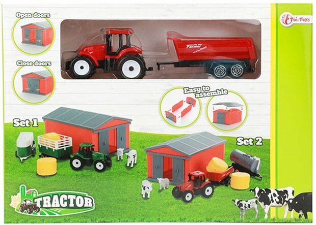 Toi Toys Tractor Set met Schuur Verschillende Uitvoeringen