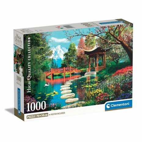 Clementoni High Quality Collection Puzzel + Poster Tuinen van Fuji 1000 Stukjes