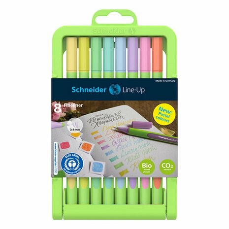 Schneider S-191088 Line-Up Fineliners 0.4 mm 8 Stuks Pastel