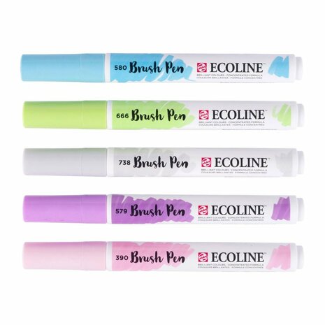 Ecoline Brush Pen Pastel 5 Stuks