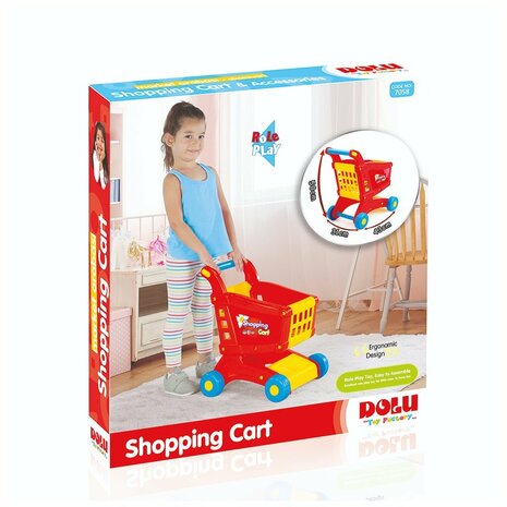 Dolu Winkelwagen 50x31x43 cm Rood/Geel/Blauw