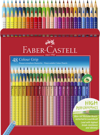 Faber Castell FC-112449 Kleurpotlood FC Grip 48 Stuks 2 Rijen Van 24 Stuks Kartonetui