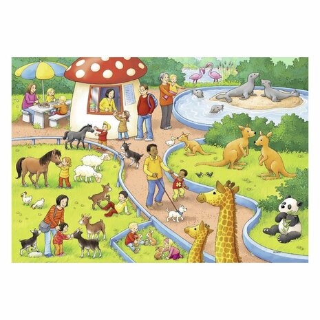 Ravensburger Puzzel Dag in de Dierentuin 2x24 Stukjes