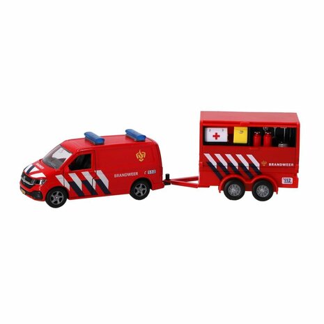 Kids Globe Traffic Volkswagen Transporter Brandweer + Aanhanger NL