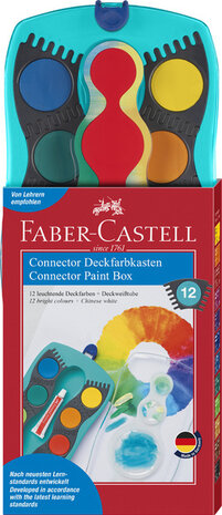 Faber Castell FC-125003 Waterverfdoos 12 Kleuren + 1 Tube Verf Wit