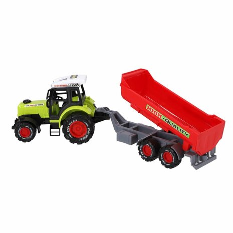 Farmer Trekker met Aanhanger 45 cm Groen/Rood