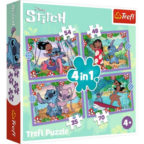 Trefl Disney Stitch 4in1 Puzzel 35-70 Stukjes