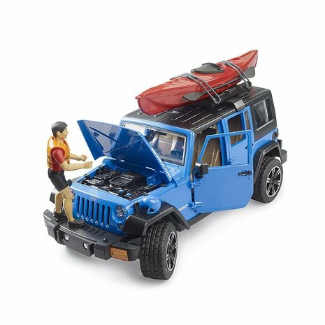 Bruder 02529 Jeep Wrangler Rubicon Unlimited + Kajak en Figuur