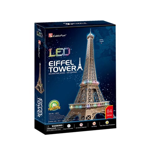 Cubic Fun 3D LED Puzzel de Eifeltoren 84 Stukjes