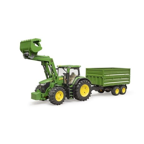 Bruder John Deere 7R 350 met Voorlader en Aanhanger