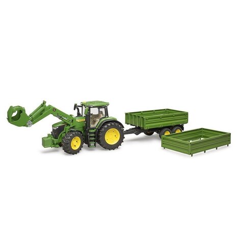 Bruder John Deere 7R 350 met Voorlader en Aanhanger