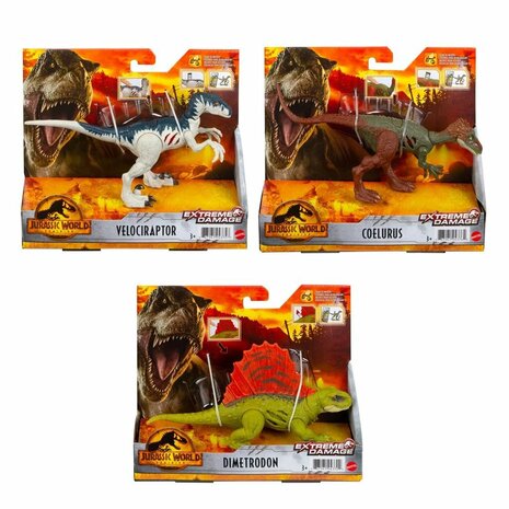 Mattel Jurassic World Extreme Damage Feature Dino Assorti