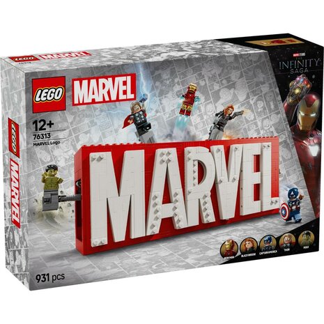 Lego Super Heroes 76313 Marvel Logo en Minifiguren