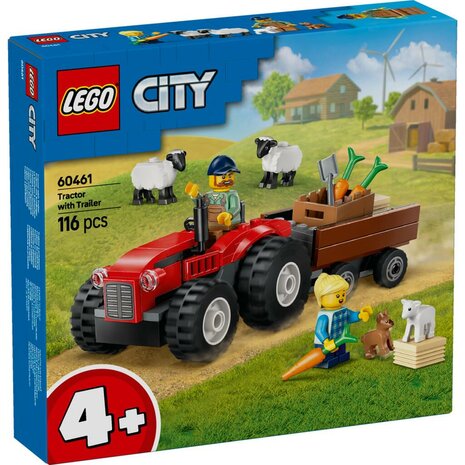 Lego City 60461 Rode Tractor met Aanhanger en Schapen