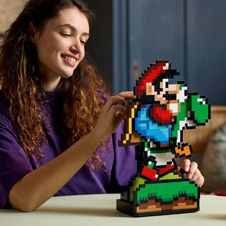 Lego Super Mario 71438 Mario en Yoshi Displaymodel