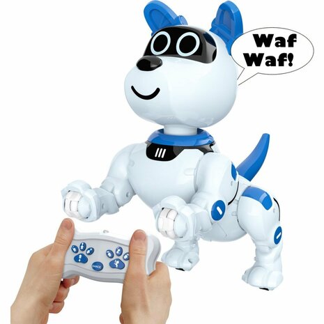 Gear2Play Robo Raff Interactieve Puppy + Licht en Geluid Wit/Blauw