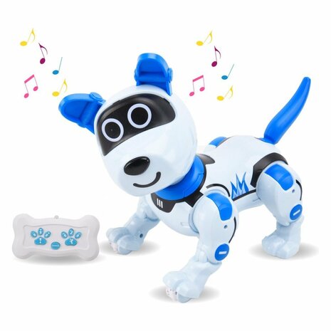 Gear2Play Robo Raff Interactieve Puppy + Licht en Geluid Wit/Blauw