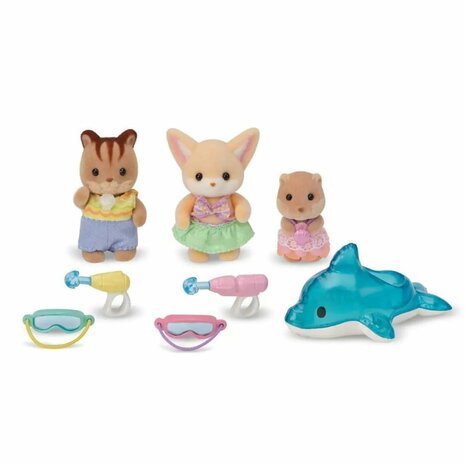 Sylvanian Families 5749 Trio Peutervriendjes Zwembad Fun