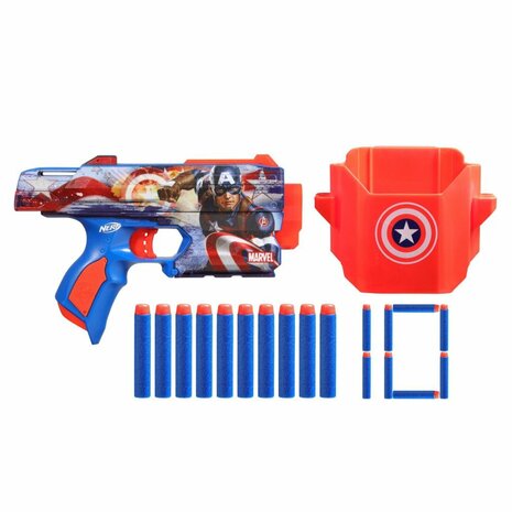 Nerf Captain America Blaster + 10 Darts