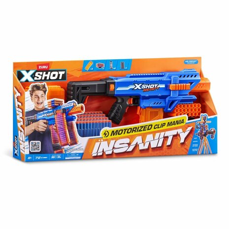 Zuru X-Shot Insanity Clip Blaster + 72 Darts