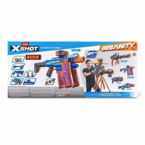 Zuru X-Shot Insanity Clip Blaster + 72 Darts