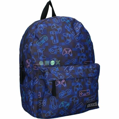 Skooter Rugzak Never Underestimate Gamers 39x29x12 cm Donkerblauw/Zwart