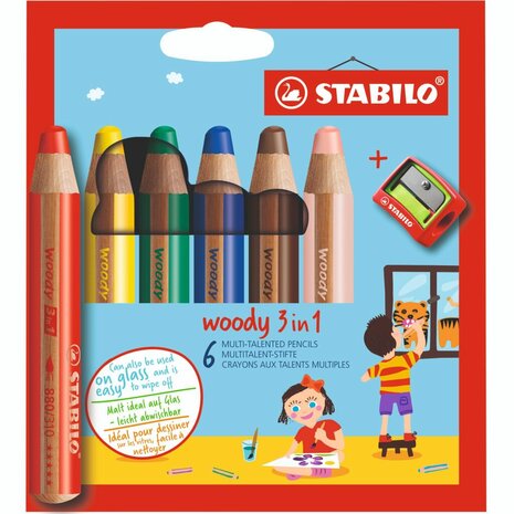 Stabilo Woody 3in1 Potloden 6 Stuks