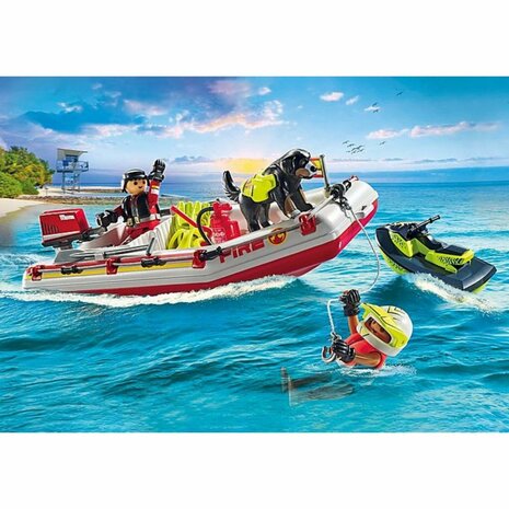 Playmobil 71464 Action Heroes Brandweerboot met Waterscooter