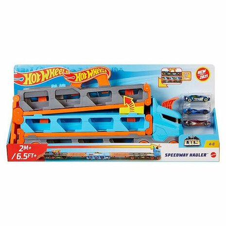 Hot Wheels Speedway Transportwagen + 3 Auto's