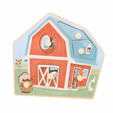 Little Dutch Farm Houten Puzzel 6 Stukjes