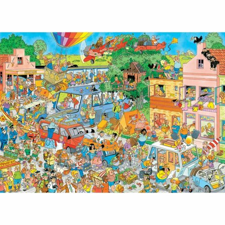 Jumbo Jan Van Haasteren Puzzel De Muziekwinkel & Vakantiekriebels 2x1000 Stukjes + Poster
