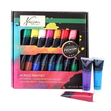 Nassau Acrylverf Set 18 Kleuren