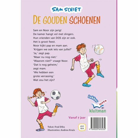 Kluitman Boek AVI M4 Sam Schiet Gouden Schoenen